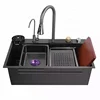 Voriva Multifunction Kitchen Sink 304 Stainless Steel Kitchen Sink Faucet Modern Waterfall Rainfall Single Bowl Kitchen Sink Set 5