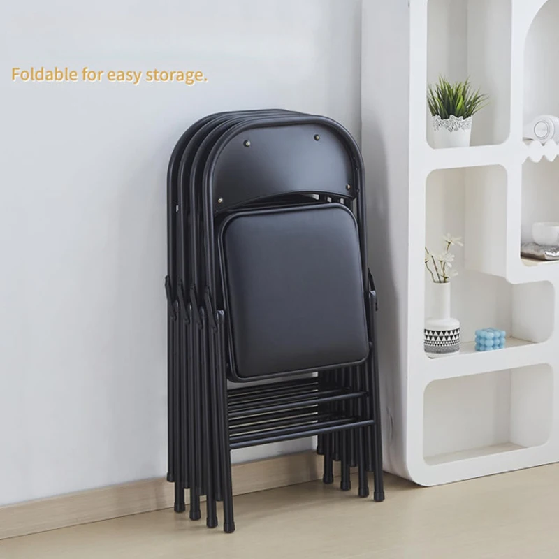 4 portable home office chairs, office desks, chairs, dining conference foldable portable study chairs suitable f