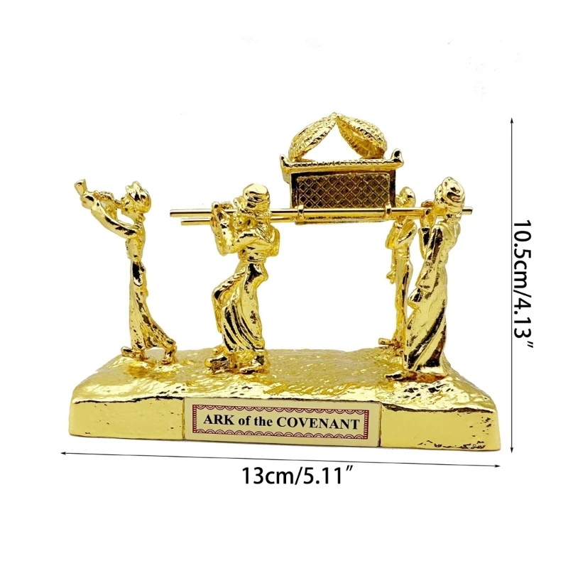 계명 Aaron Rod와 Mannas 수지 조각품이 포함된 언약궤 금 마감 TrinketBox DropShip