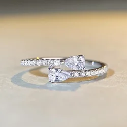 Sterling Silver Zirconia Engagement Ring - Fashionable & Chic Wedding Jewelry - 8 (WHITE)