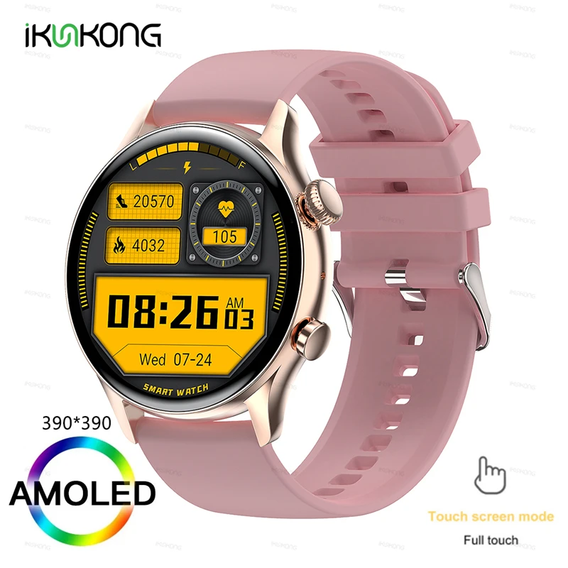 2022 New AMOLED Smartwatch Mens 1.36 inch Screen Support Always On Display Watches Waterproof Sports Fitness Tracker Smartwatch 