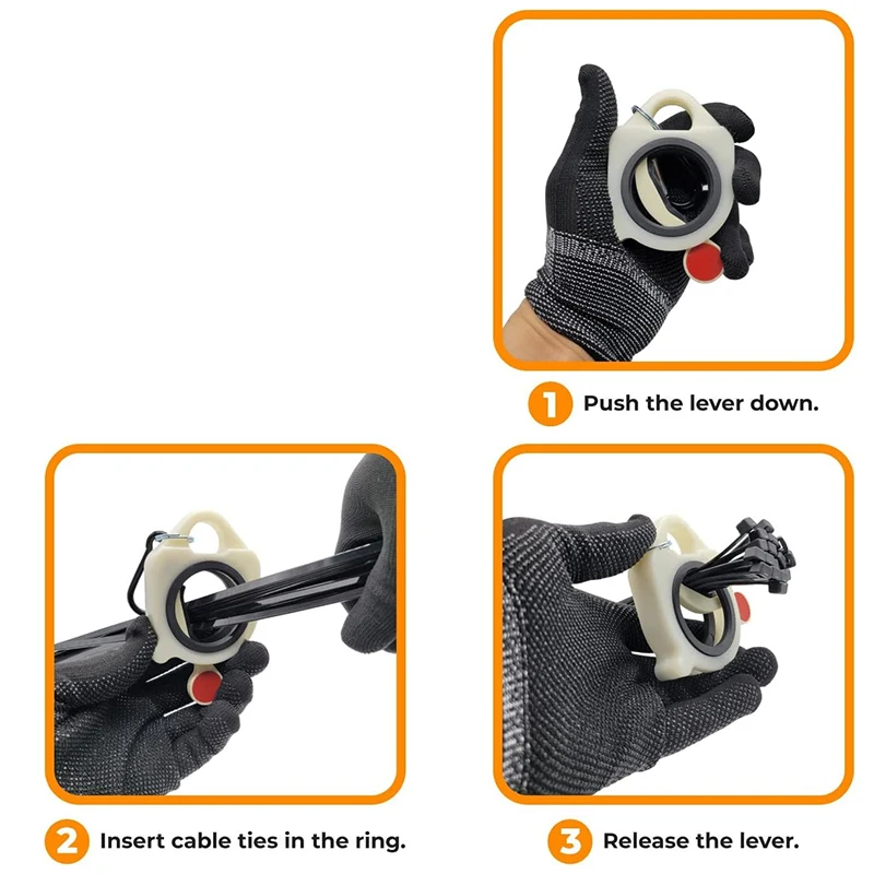 휴대용 정리함 라이트 플라스틱 케이블 타이 거치대, 재사용 가능한 케이블 타이 정리함, 쓸데없는 낭비 및 간편한 사용