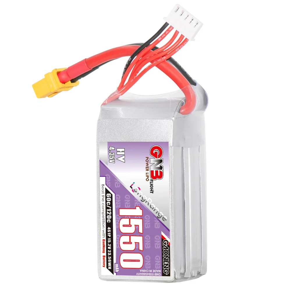 GAONENG GNB 4S 15.2V 1550mAh 60C/120C Lipo Battery for RC FPV Drone Quadcopter Helicopter RC Car Boat Model Parts Hobby 5