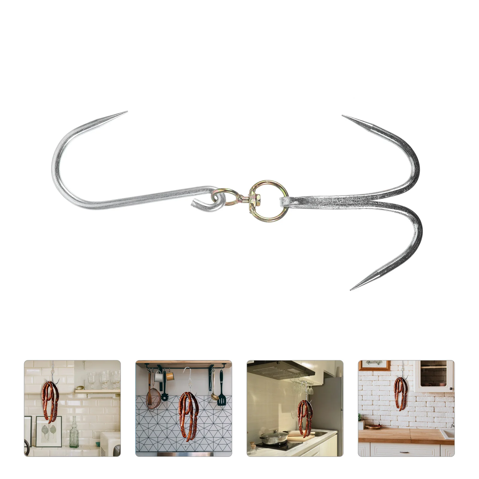 

Heavy Duty Meat Hook Sausage Hanger Hook Butcher Hook for Fish Turkey Chicken Rib