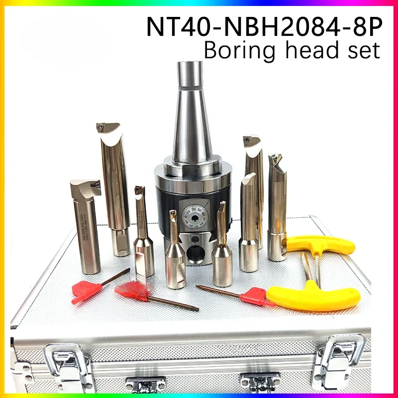 

boring-tool-suit NBH2084 fine boring head NT40 tool Holder + 8pcs 20mm Boring Bar Boring rang 8-280mm Tool Set