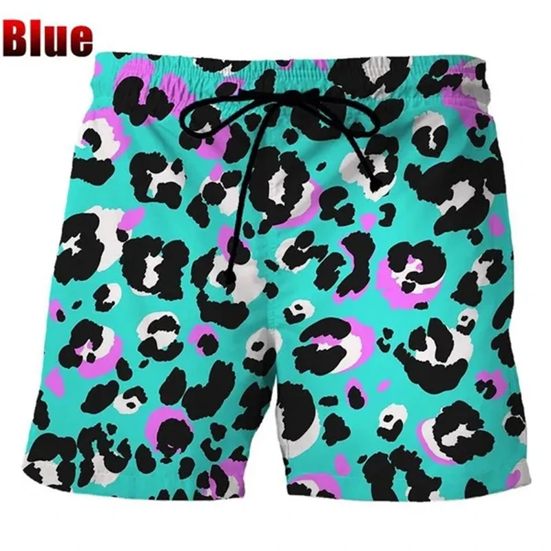 Sommer mode klassische bunte Leopard 3d gedruckt Herren Shorts Unisex lässig Strand schwimmen schnell trocknendes Surfbrett – Detail 14