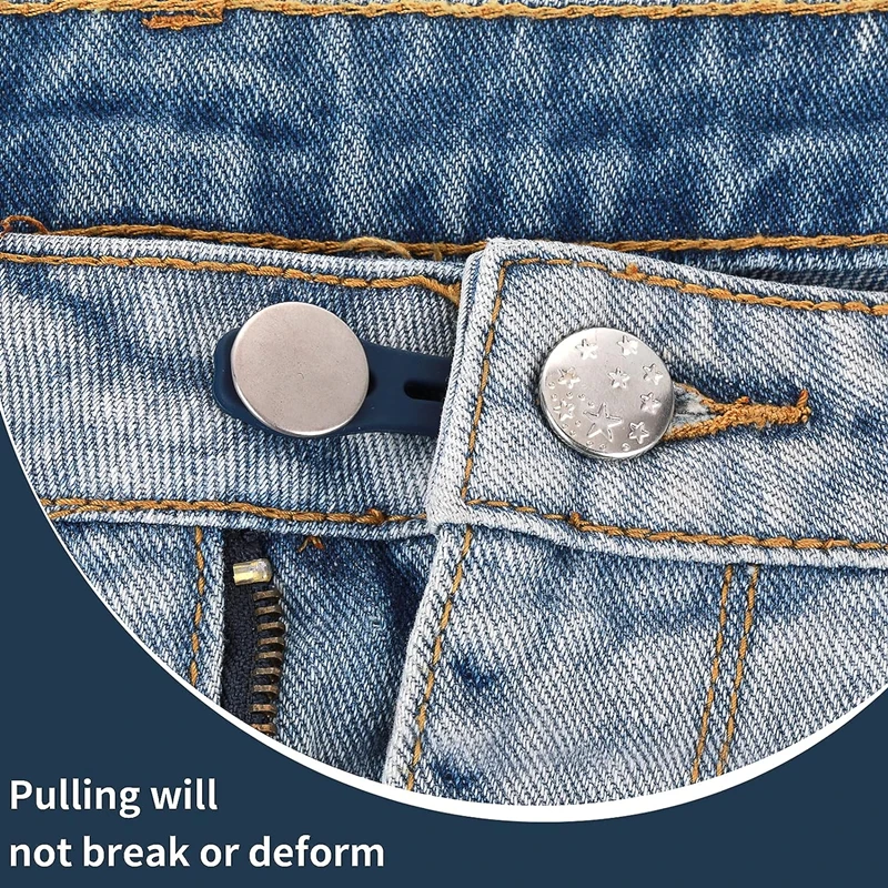 6/4PCS Magic Pants Extender Metal Button Extender For Jeans Sewing Adjustable Size Retractable Waist Extenders Universal Buckle 4