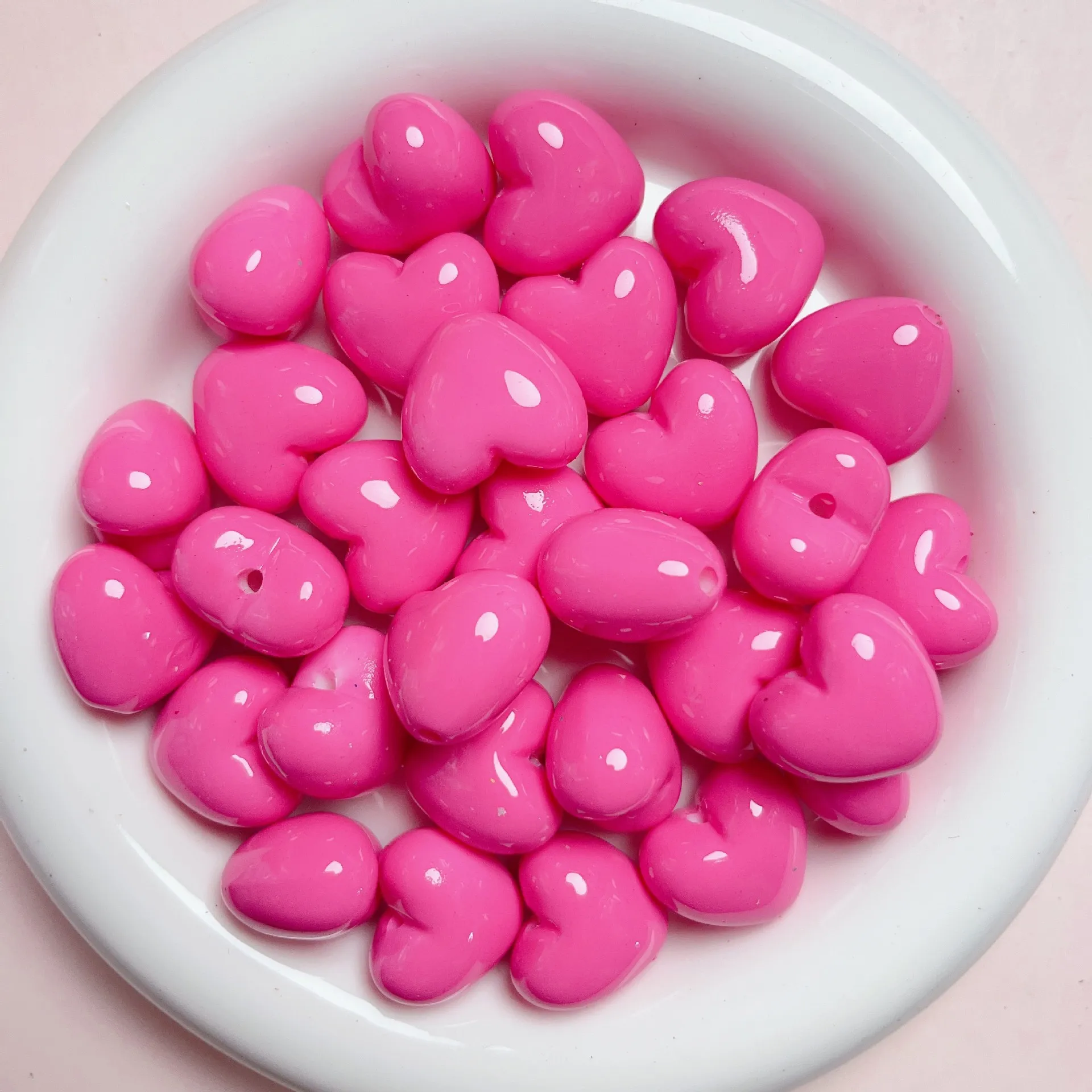 Colorful Love Heart Beads for DIY Jewelry and Accessories