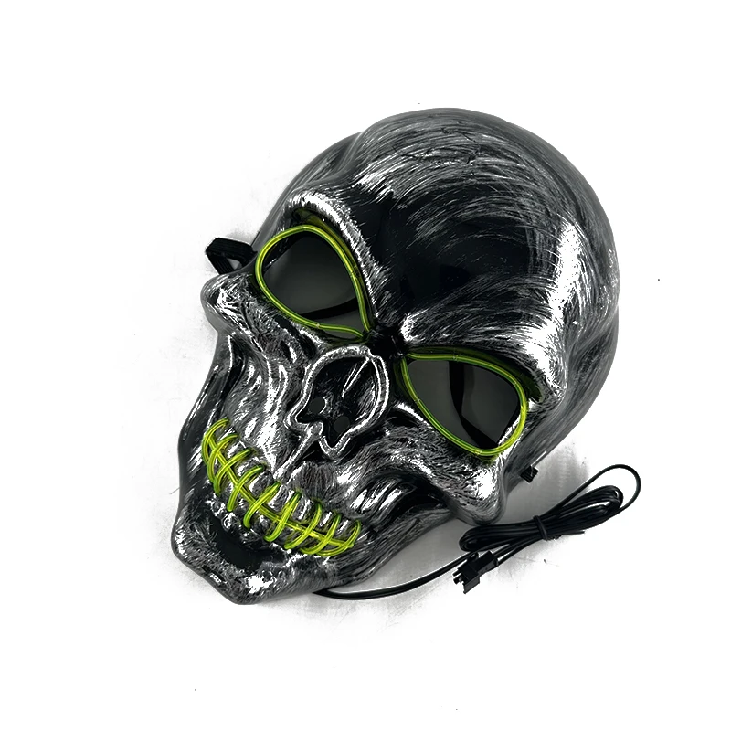LED Gruselige Schädel Maske Halloween Cosplay Schädel Maskerade Nachtclubs Tanz DJ Party Spukhaus Maske Neon Böse Schädel Kopf Maske – Detail 13