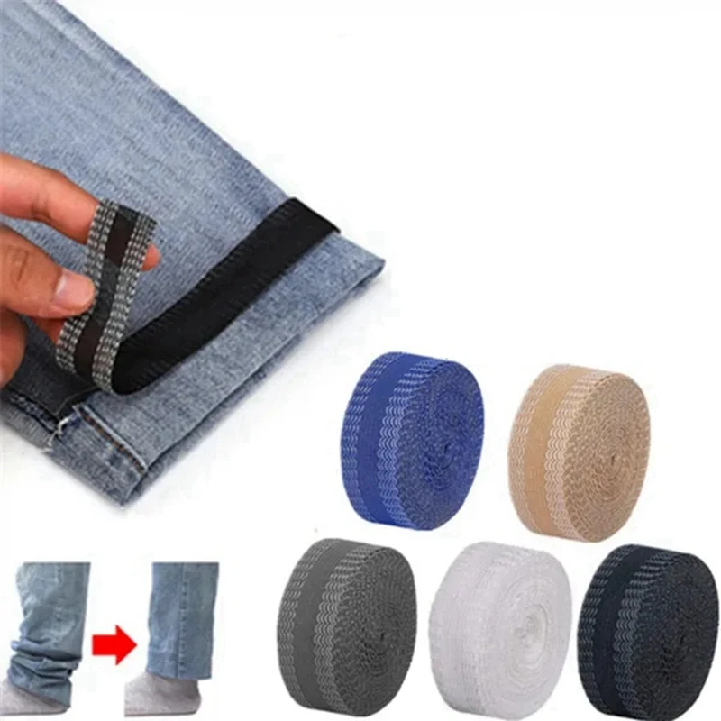 Lron-on Pants Edge Shorten Self-Adhesive Pants Mouth Paste Hem Tape Fabric  Tape For Suit Pants Jeans Trousers Patches For Clothe