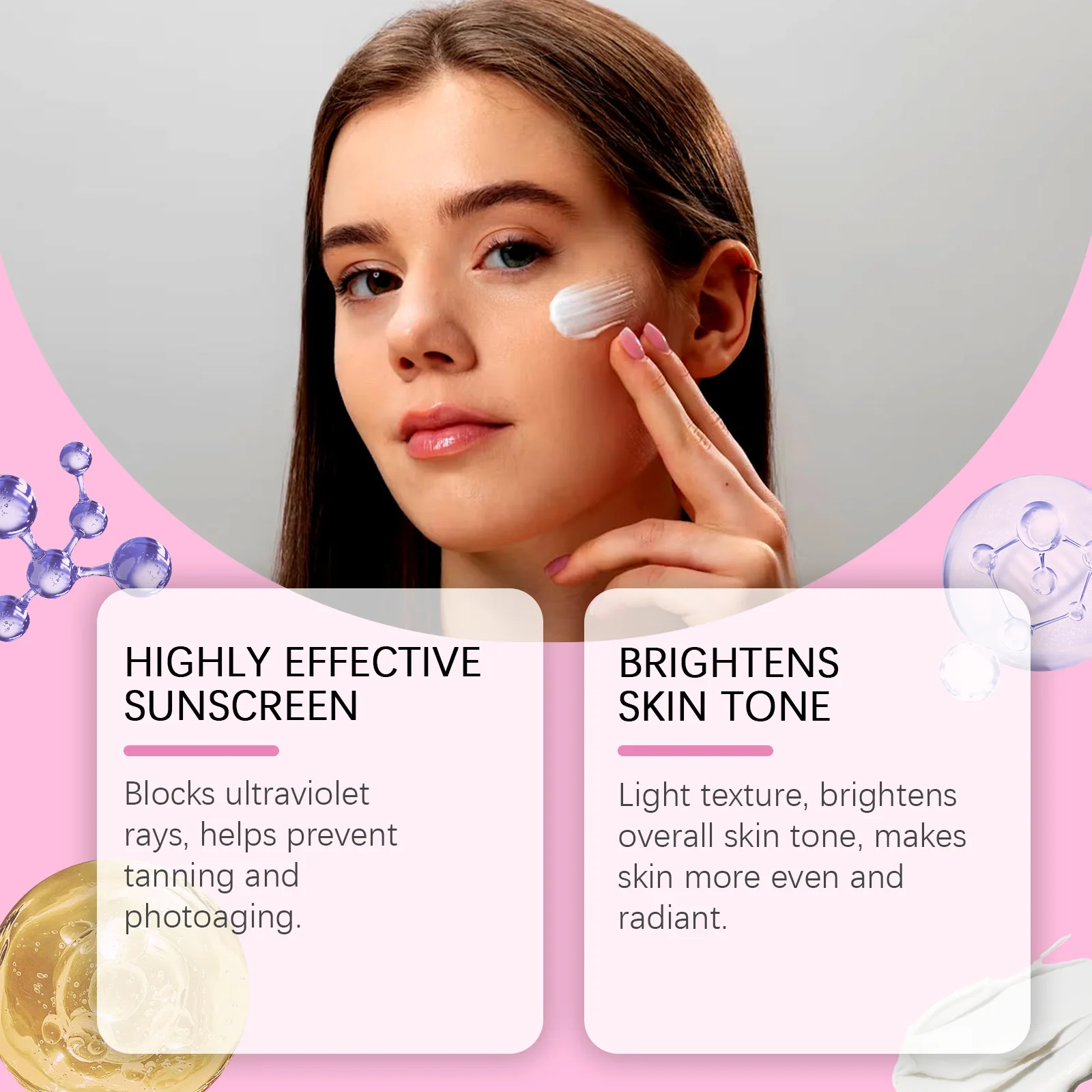 UV Defense Sunscreen SPF90 Sun Protection Preventing Sunburn Reducing Dullness Sweat Proof Brightening Isolation Sunblock Lotion