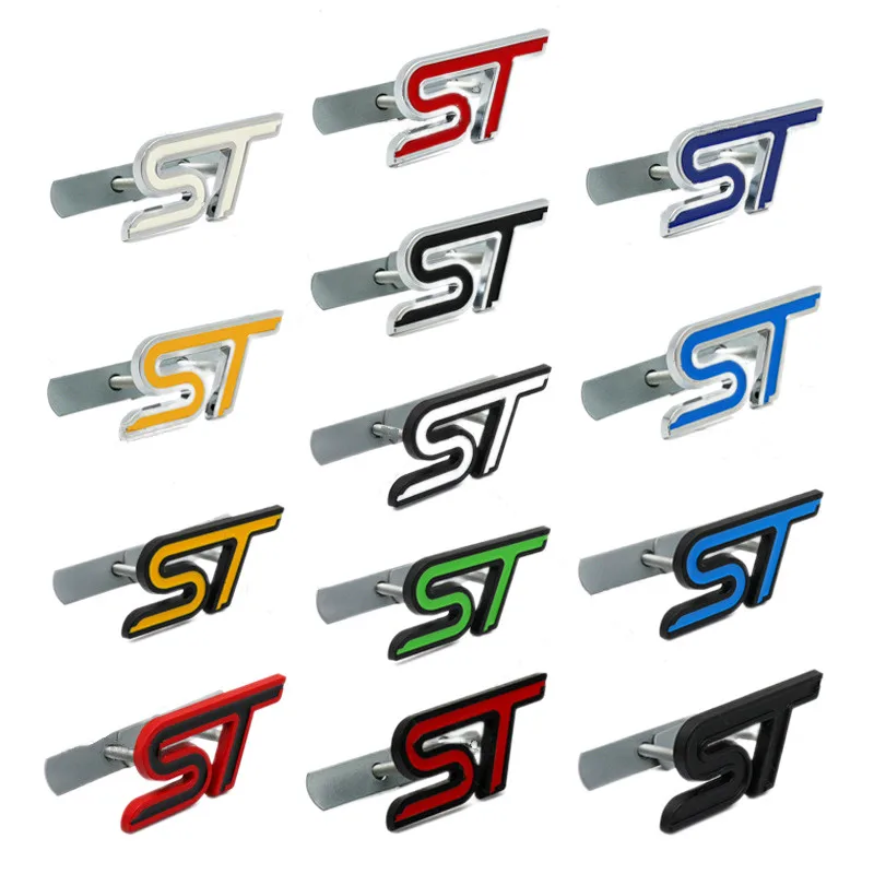 포드 포커스 몬데오 피에스타 엣지 에스코트 MK2 MK3 MK4 MK5 MK7 용 3D 메탈 ST 프론트 그릴 엠블럼 배지, 자동차 리어 트렁크 자동차 스티커