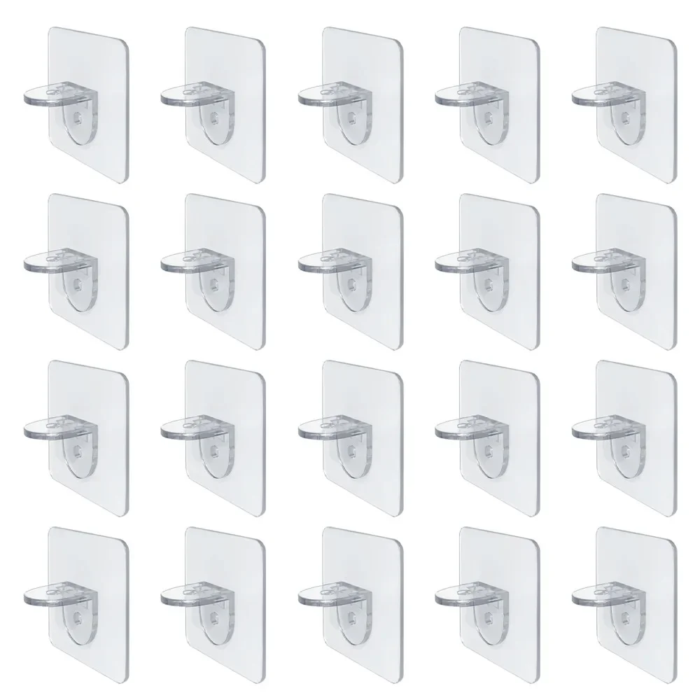 

5/10/20Pcs Adhesive Shelf Support Pegs Drill Free Nail Instead Holders Closet Cabinet Shelf Support Clips Wall Hangers