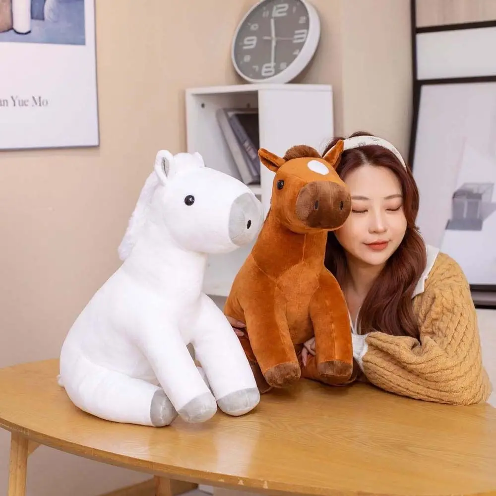 Horse Plush Pillow Home Decoration Sitting Horse Plush Doll Horse Stuffed Toys Simulation Horse Plush Toy Plush Animal Toy