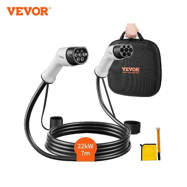 VEVOR Type 2 to Type 2 EV Charging Cable Electric Vehicle Cable 32A 7m 22kW  TPU Electric Car Charger EV Charging Cable