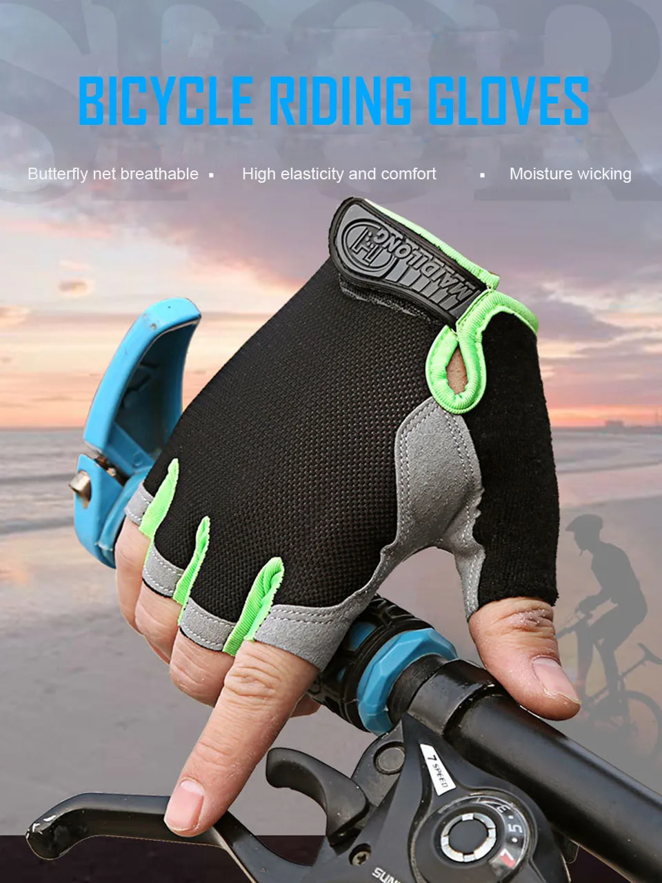 GTUBIKE Weightlifting Gloves Half Finger Gym Equipment Exercise Shock Absorbent Non-slip Sports Outdoor For Men And Women
