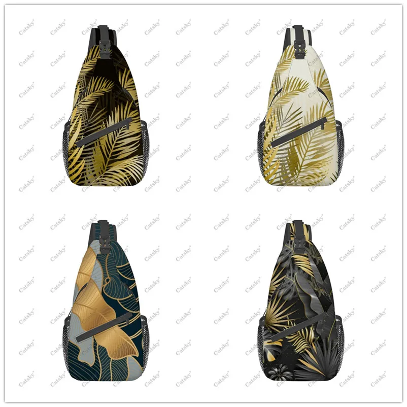 Нагрудная сумка через плечо с золотыми