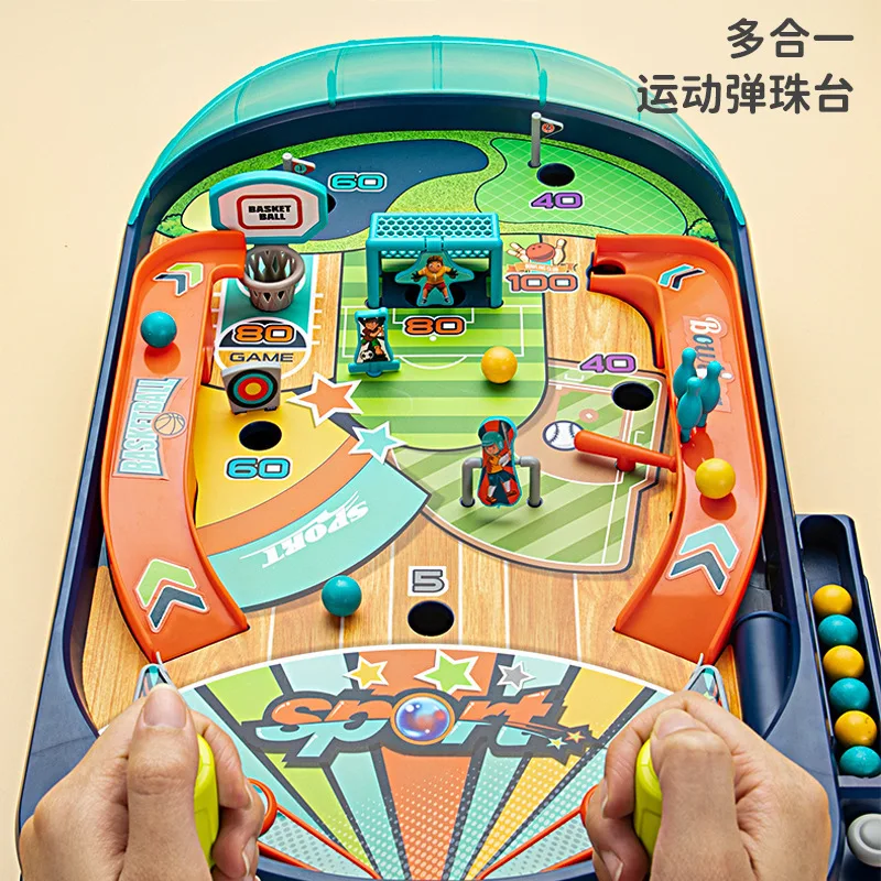 Children's educational toys, brain thinking training, parent-child interaction, indoor desktop catapult marble game machine 4