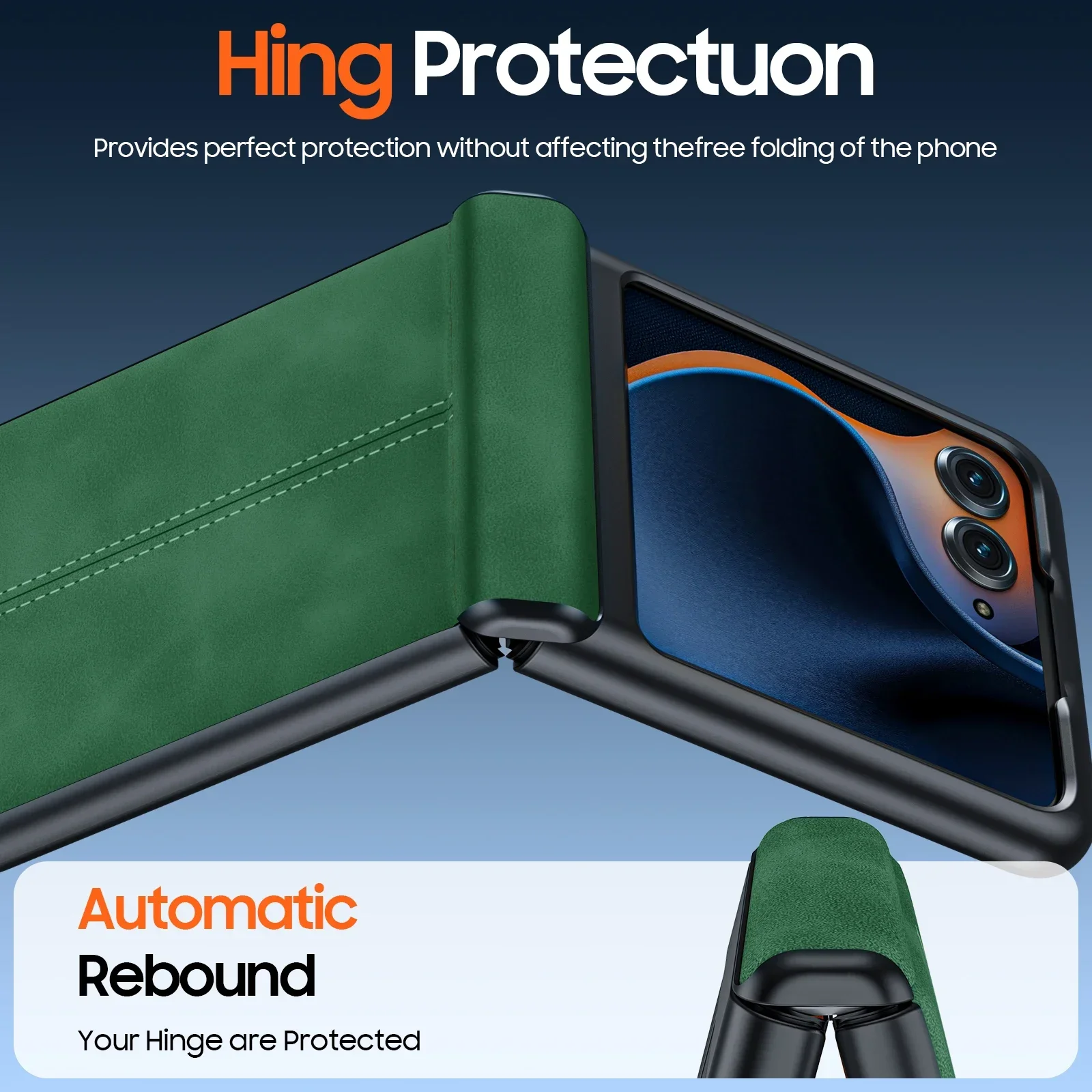Ultra-Thin Green PU Leather Matte Case with Hinge Protection