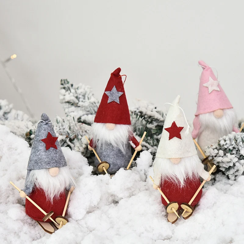 Gnome Doll Navidad Kids New Year Gifts Forest Old Man Christmas Mini Doll Christmas Tree Pendant Xmas Decorations for Home