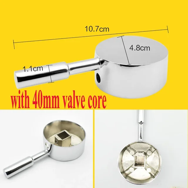 Accessori per rubinetti da cucina per bagno Interruttore per serbatoio doccia Valvola per acqua calda e fredda Maniglia singola Rubinetto di ricambio Maniglia in metallo 4