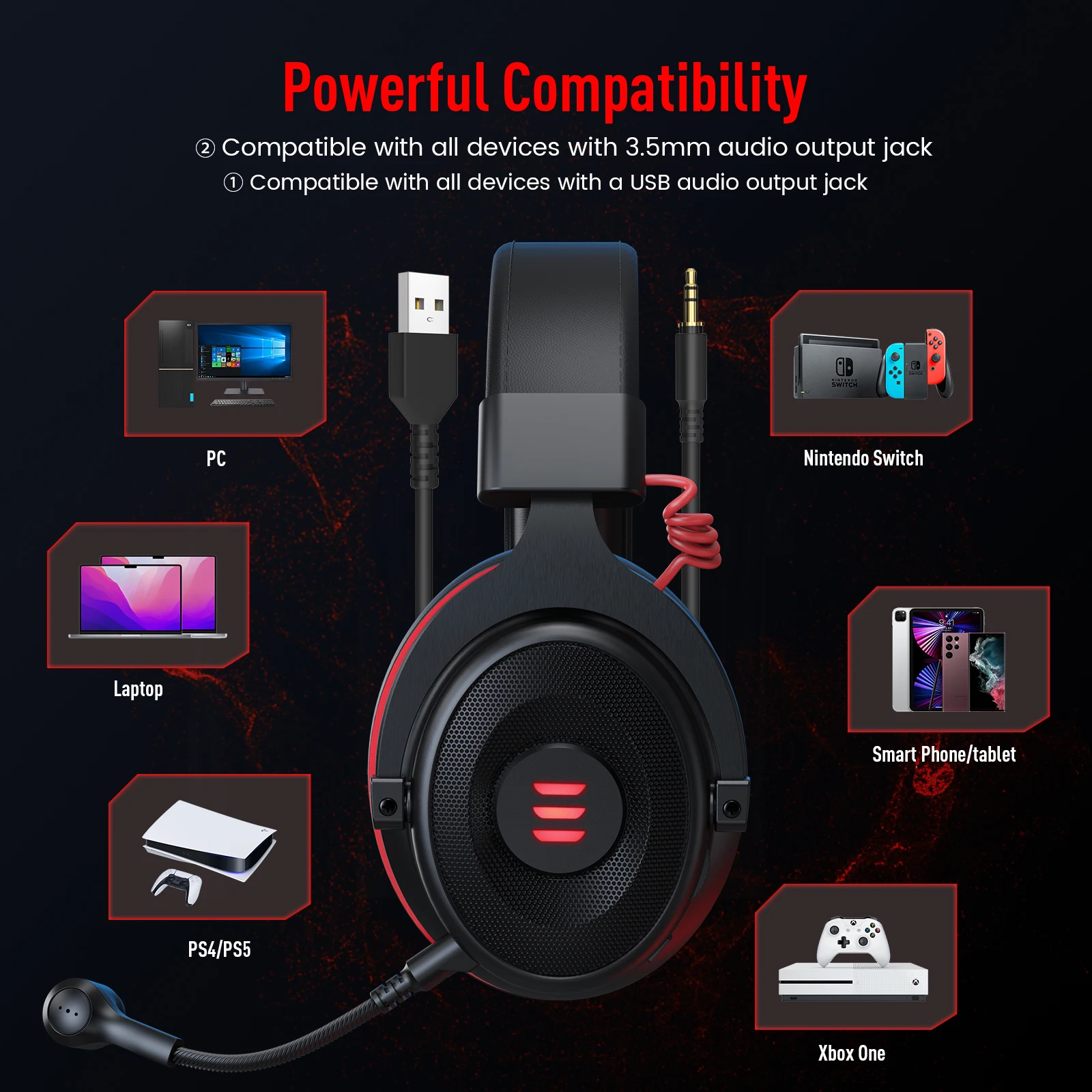 Eksa Gaming Headset Gamer E900/e900 Pro 