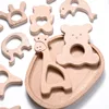 5Pcs/Lot Baby Pacifier Chain Chew Accessories Animal Shape Natural Beech Teething Wooden Teether Pendant Accessories 3