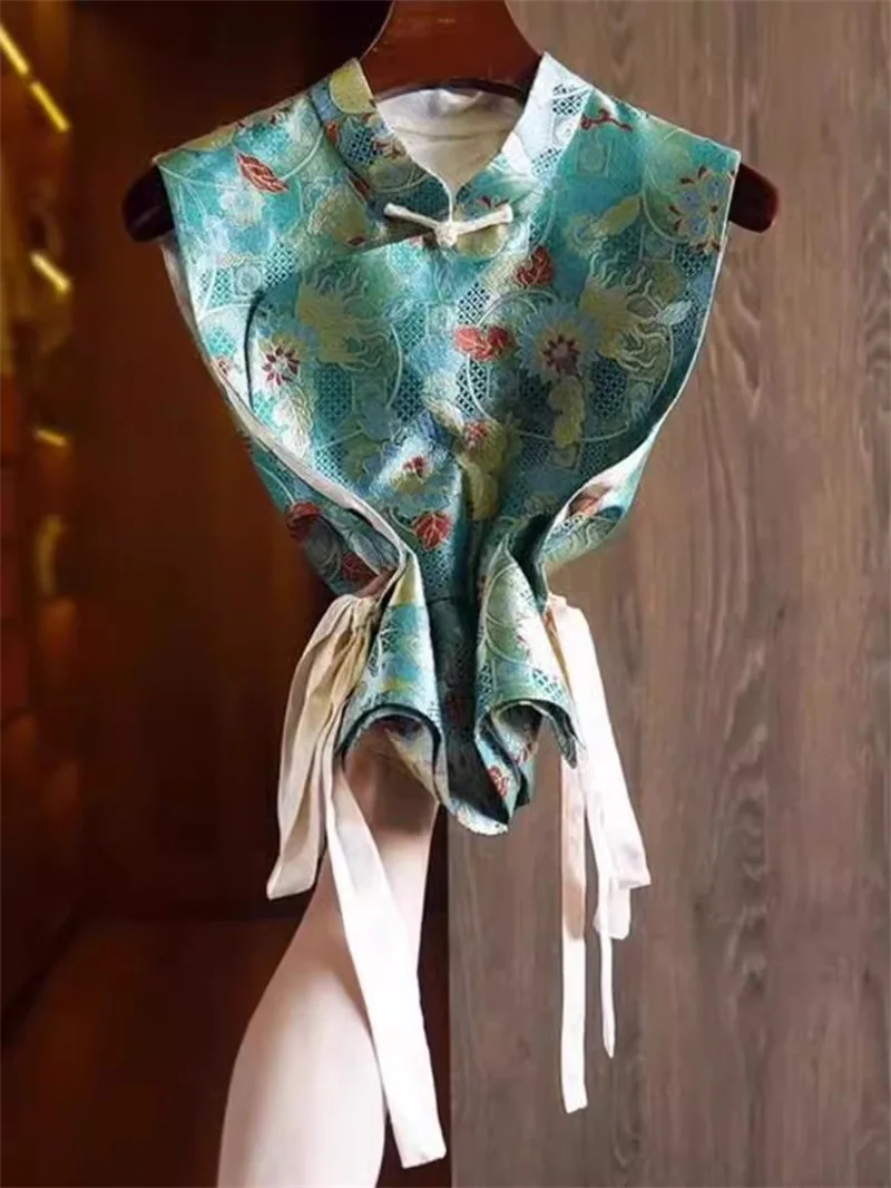 Spring and Autumn Horse Clip Women's New Chinese 2024 New European Goods Tank Top, Vest, Chinese Style Song Brocade Top, Casual