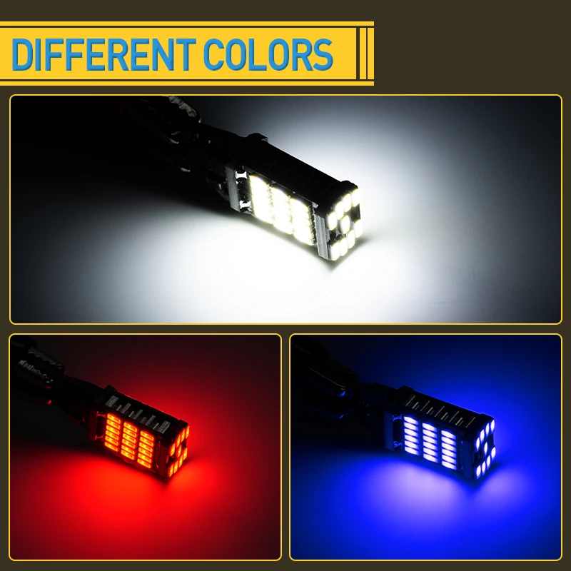 LED Car Lights 10pcs T15 Super Bright Reverse Light-45 SMD 4014 CanBus Compatible 12V Multi-Color