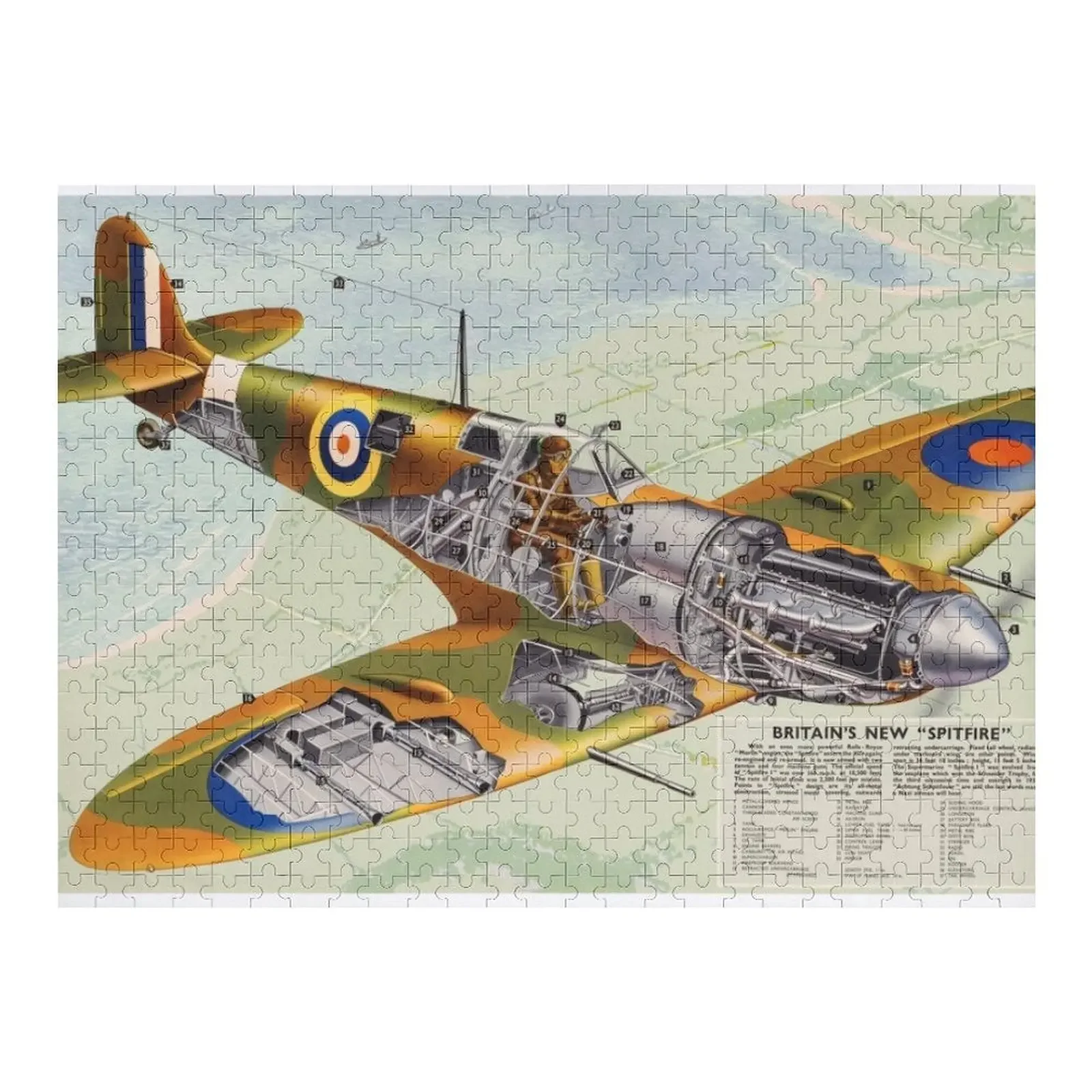 Spitfire technical poster Jigsaw Puzzle Wooden Jigsaws For Adults Personalized Child Gift Puzzle