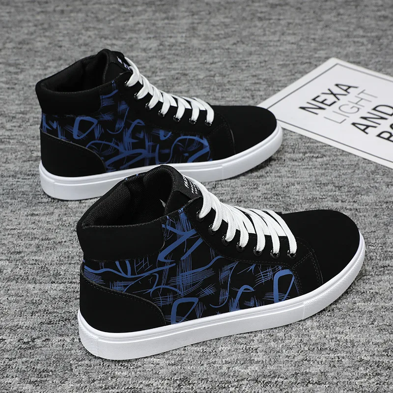 High Top Canvas Shoes for Men Fashion Platform Sneakers Spring Winter Male Basketball Vulcanized Shoes Student Tenis Masculino