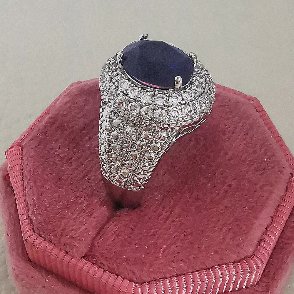 Luxury Blue Engagement Ring – Women's Anniversary Gift Jewelry Wholesale