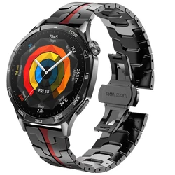 Sleek 22mm Stainless Steel Watch Band - 22mm universal (Black Red)