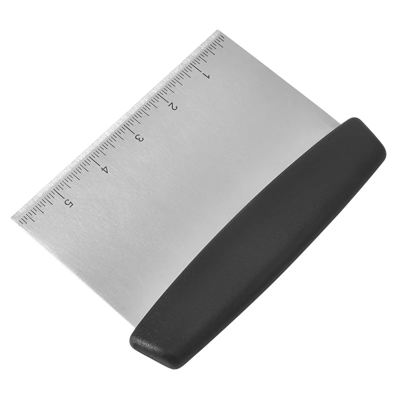Portable Stainless Steel Cake Scraper Pastry Cutters Baking Cake Cooking Dough Scraper Spatulas Edge DIY Baking Decorating Tool dough scraper baking tool baking accessories cake scraper baking spatula