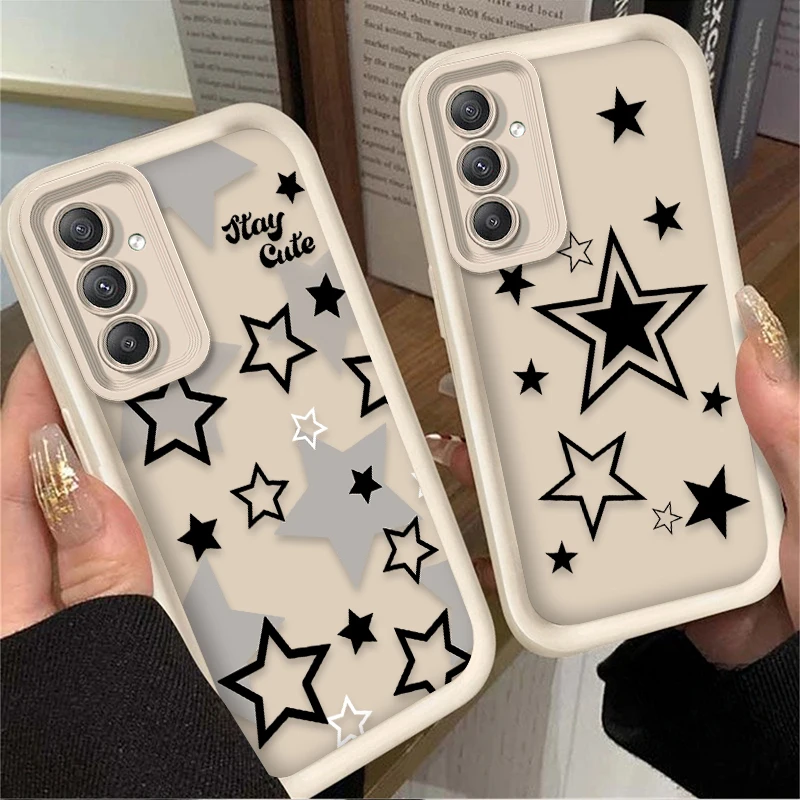 Black and White Star Design Protective Phone Case Cover