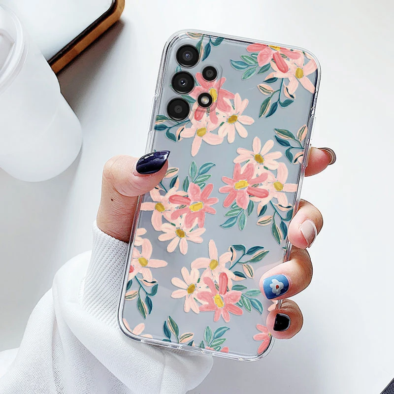 Floral Transparent Soft Silicone Phone Case - Flower TPU Cover