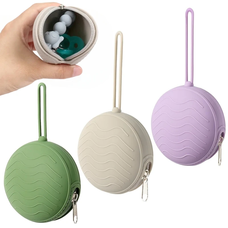Zipper Silicone Baby Pacifier Case Soother Storage Box for Newborns Portable Nipple Holder Teat Attachment Mini Coin Key Bag