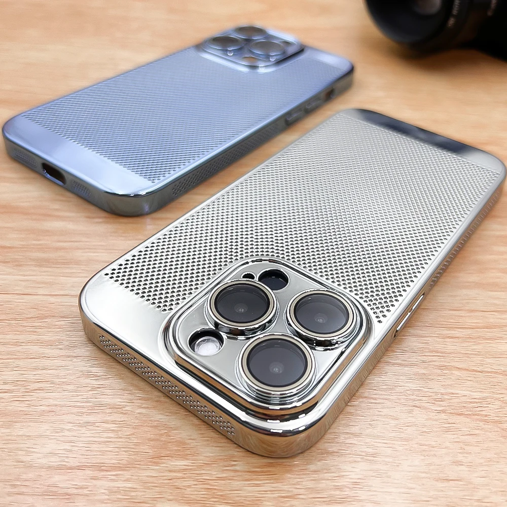 Luxury Plating Breathable Heat Dissipation Mesh Cooling Case For iPhone Luxury Plating Breathable Heat Dissipation Mesh Cooling Case For iPhone