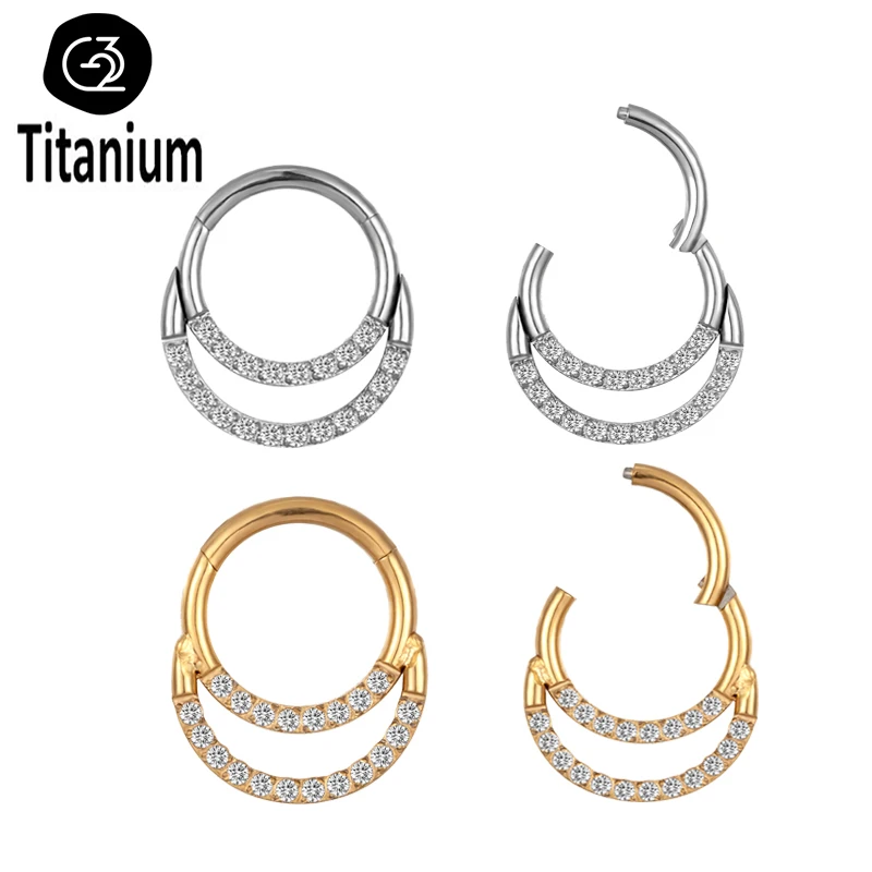 G23 Titan Piercing Nasenringe Clicke Septum Hoops Körperschmuck Ohrringe ASTM F136 16G Knorpel Tragus Membran Titan Scharnier – Detail 15