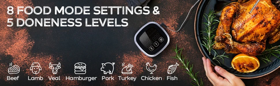 Description Picture 3 of itemDigital Meat Kitchen Thermometer Stainless Waterproof Meat Temperature Thermometre Probe Oven Cooking BBQ Temperature Meter