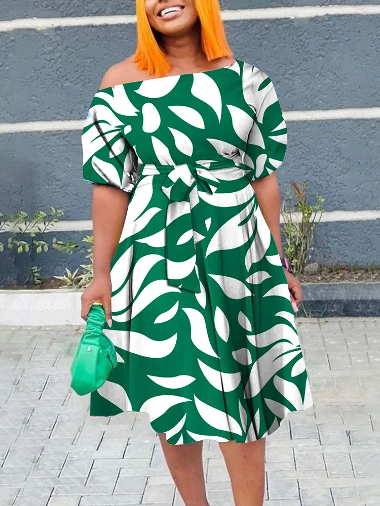 Wmstar Plus Size Dresses for Women Print Elegant  Bandage Fashion Maxi Dress New in Summer Clothes Wholesale Dropshipping 2024