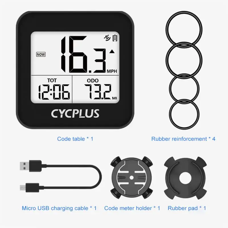 CYCPLUS G1 Wireless GPS Bicycle Computer Cycling Speedometer Odometer Stopwatch 