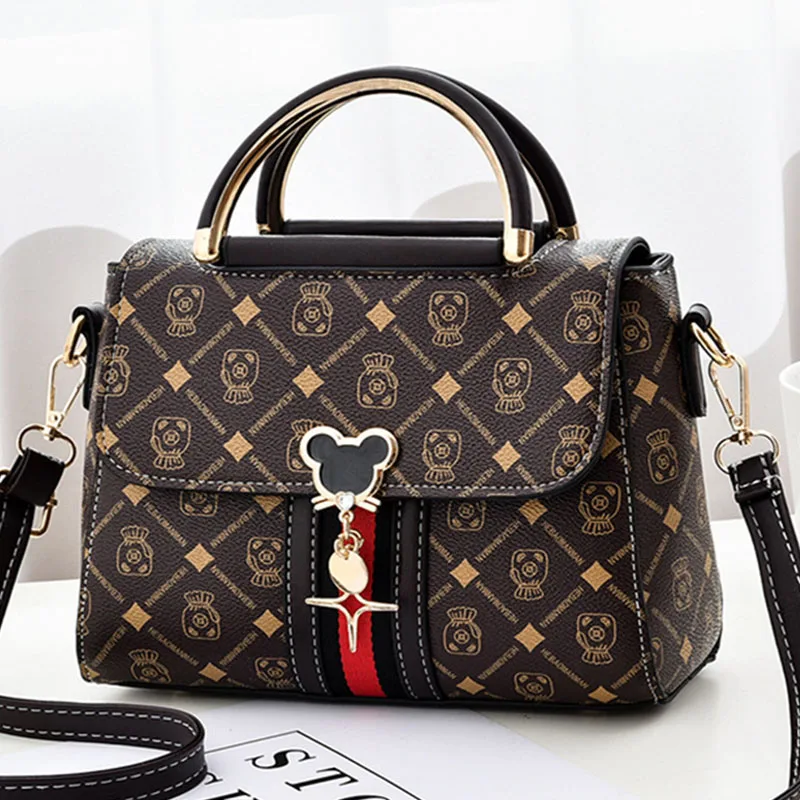 Nuova Borsa a Spalla da Donna, Borsa Tote di Lusso Firmata, Borsa a Mano da Donna in Pelle con Monogramma Stampato, Borsa a Tracolla Singola - immagine 2