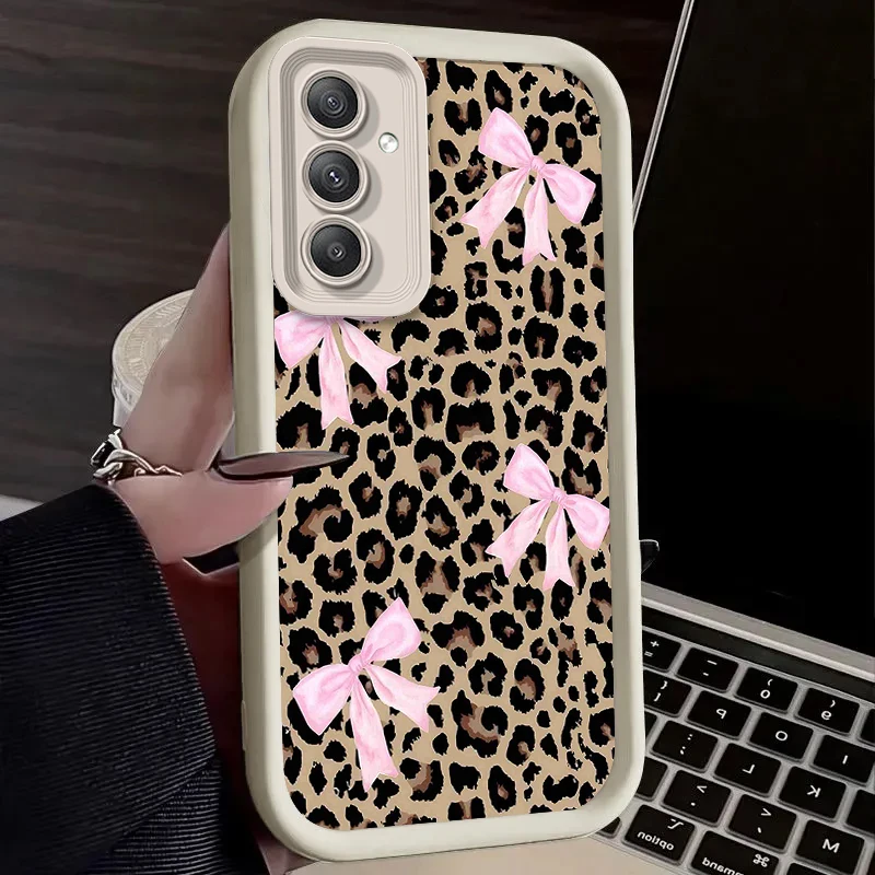 Leopard Pink Bow Print Phone Case Cover