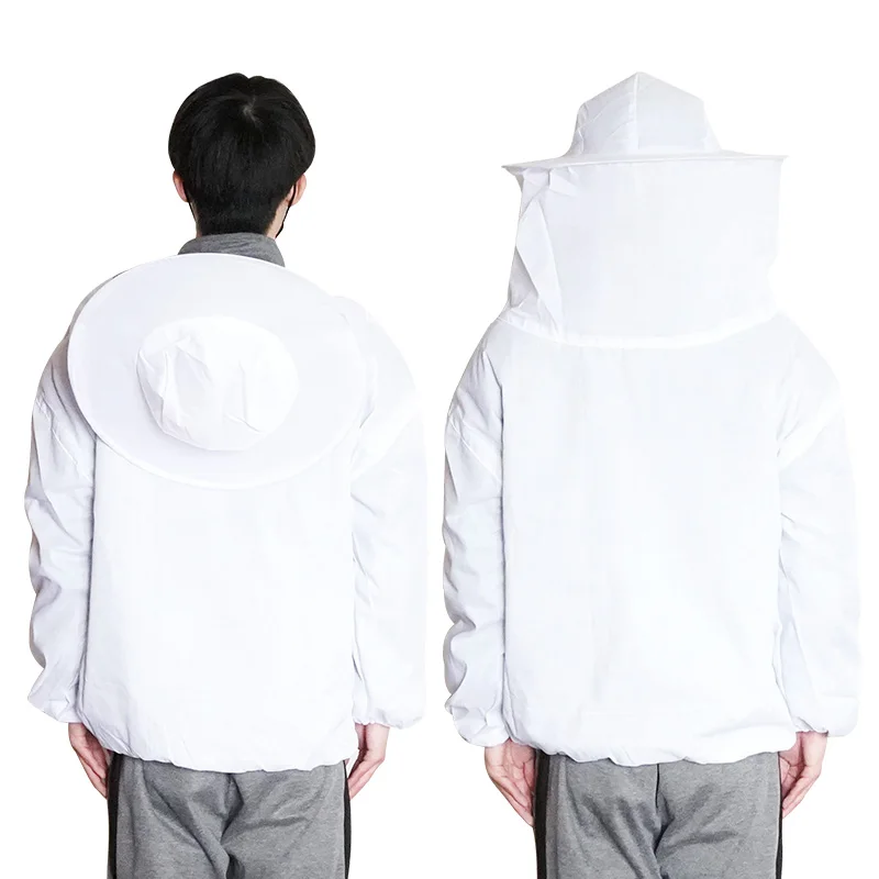 Beekeeping Protective Clothing Anti Bee Suit Beekeeping Hooded Clothes with Hat Long Sleeves Professional Beekeeper Breathable