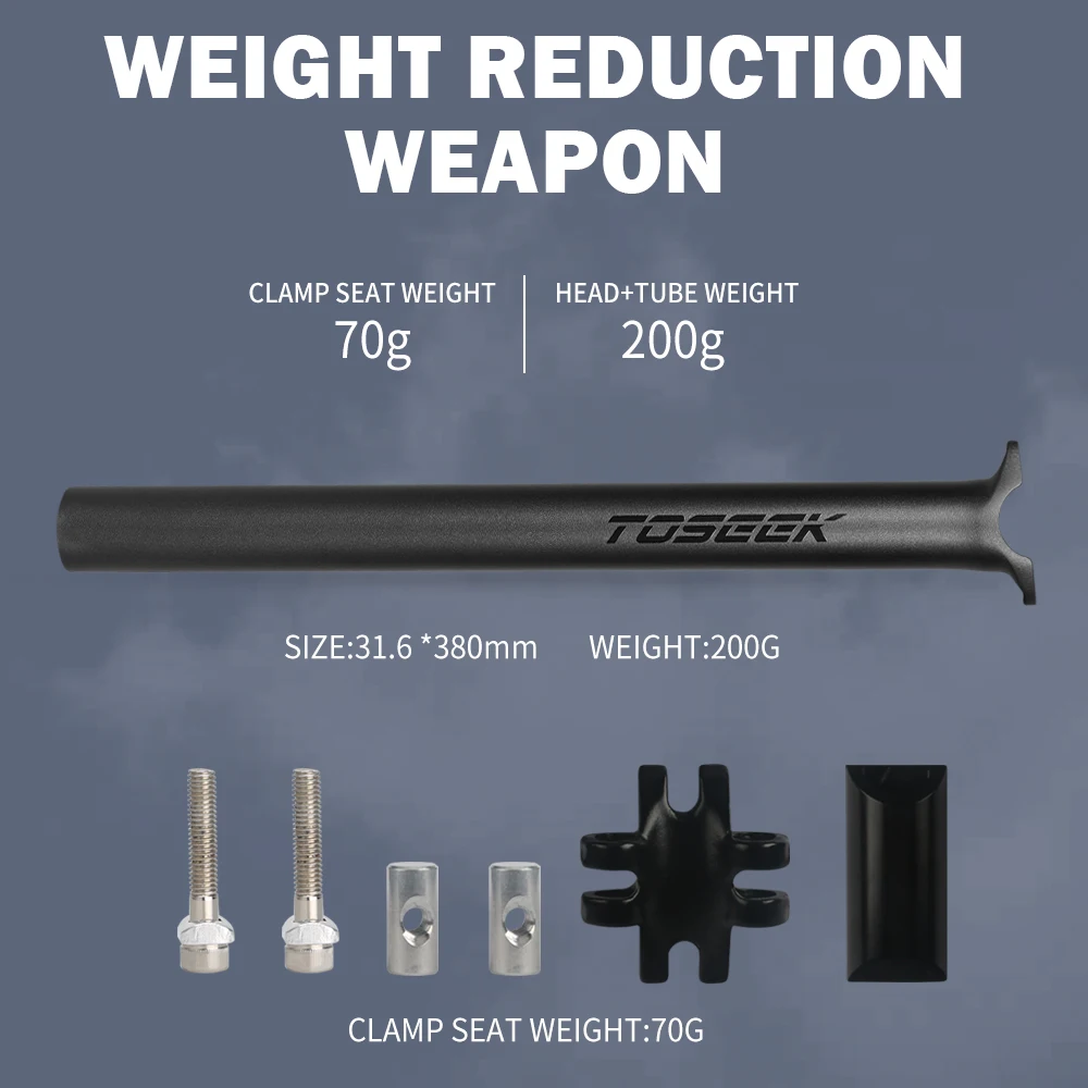 TOSEEK ZF-One 카본 시트포스트 27.2/30.8/31.6mm 매트 블랙 MTB/도로 자전거 시트 포스트 길이 280mm 시트 튜브 자전거 부품