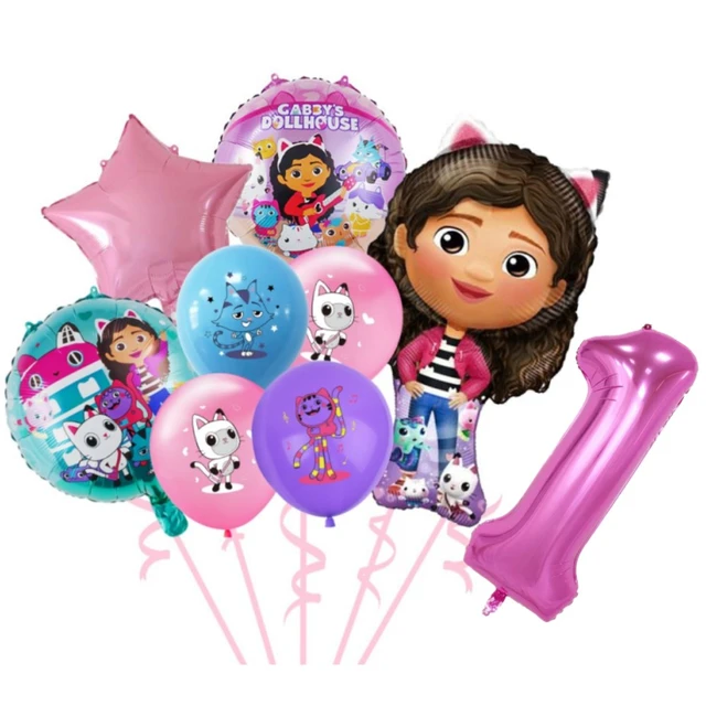 Gabby Dollhouse Cats decorazione per feste di compleanno per bambini  palloncini in alluminio in lattice ragazza Gabbys Doll Set di palloncini  con numero digitale - AliExpress