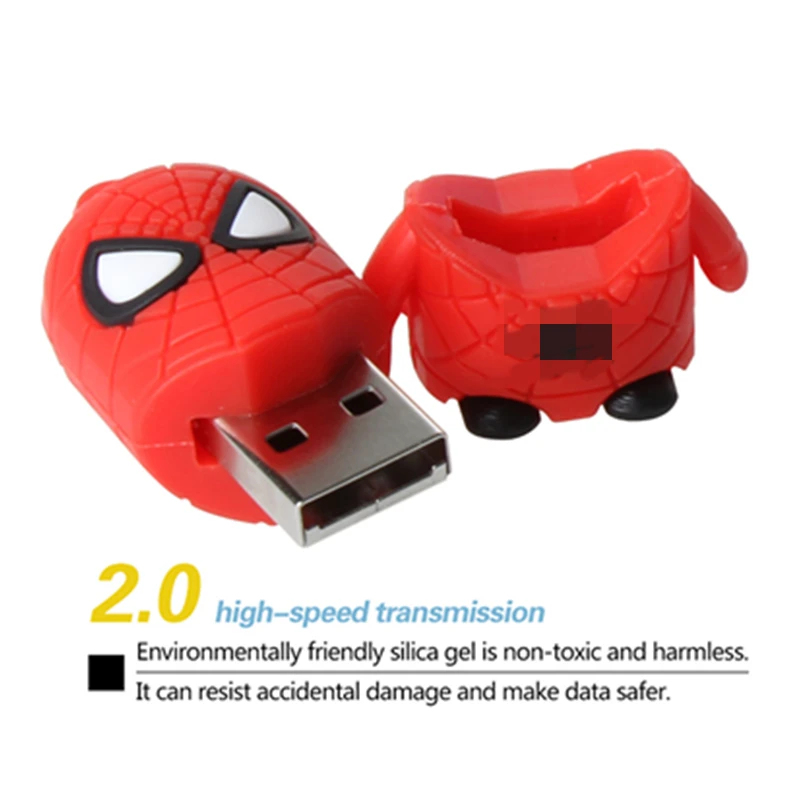 USB Flash Drive Flash Drive 128gb 64gb 32gb Cute cartoon hero series Pendrive U Disk for PC Waterproof and anti-static