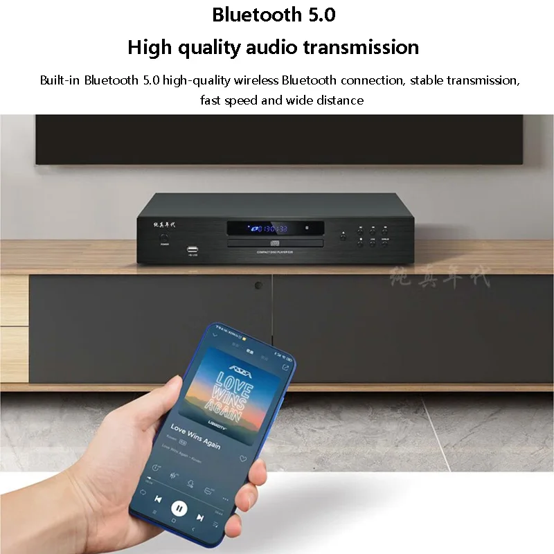 Professional HIFI CD Player Bluetooth 5.0 USB Read Play Coaxial Optical Balanced Out Audiophile Music Player DTS5.1 Decoding