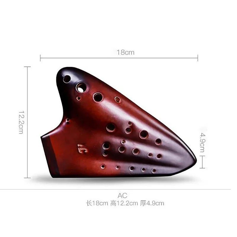 Professional Triple Ocarina Alto C Key AC Retro Smoked Ceramic Ocarina Flute Porcelain Advanced Traditional Musical Instruments